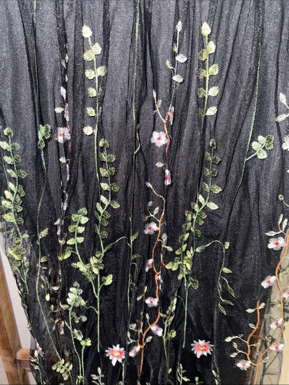 Chicwish Black Sheer Maxi Dress with Floral Embroidery - Picture 5 of 9